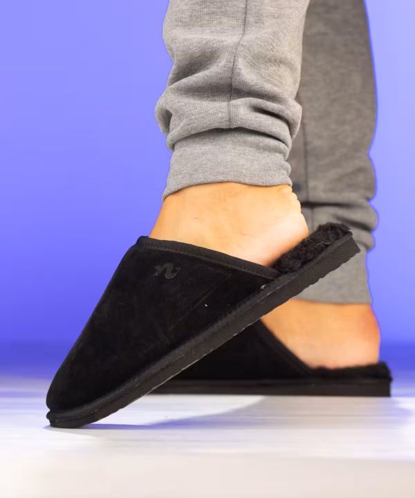 Noodles - Hut Wool Slipper Black